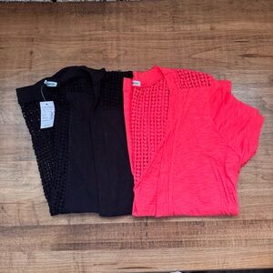 Maurices Lace Crochet Short Sleeve Cardigan Bundle M